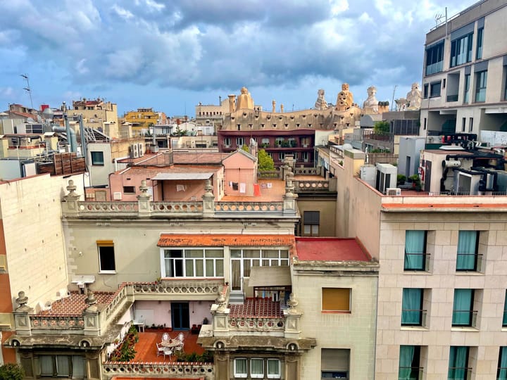 Rooftops in Barcelona, Spain, La Pedrera-Casa Milà