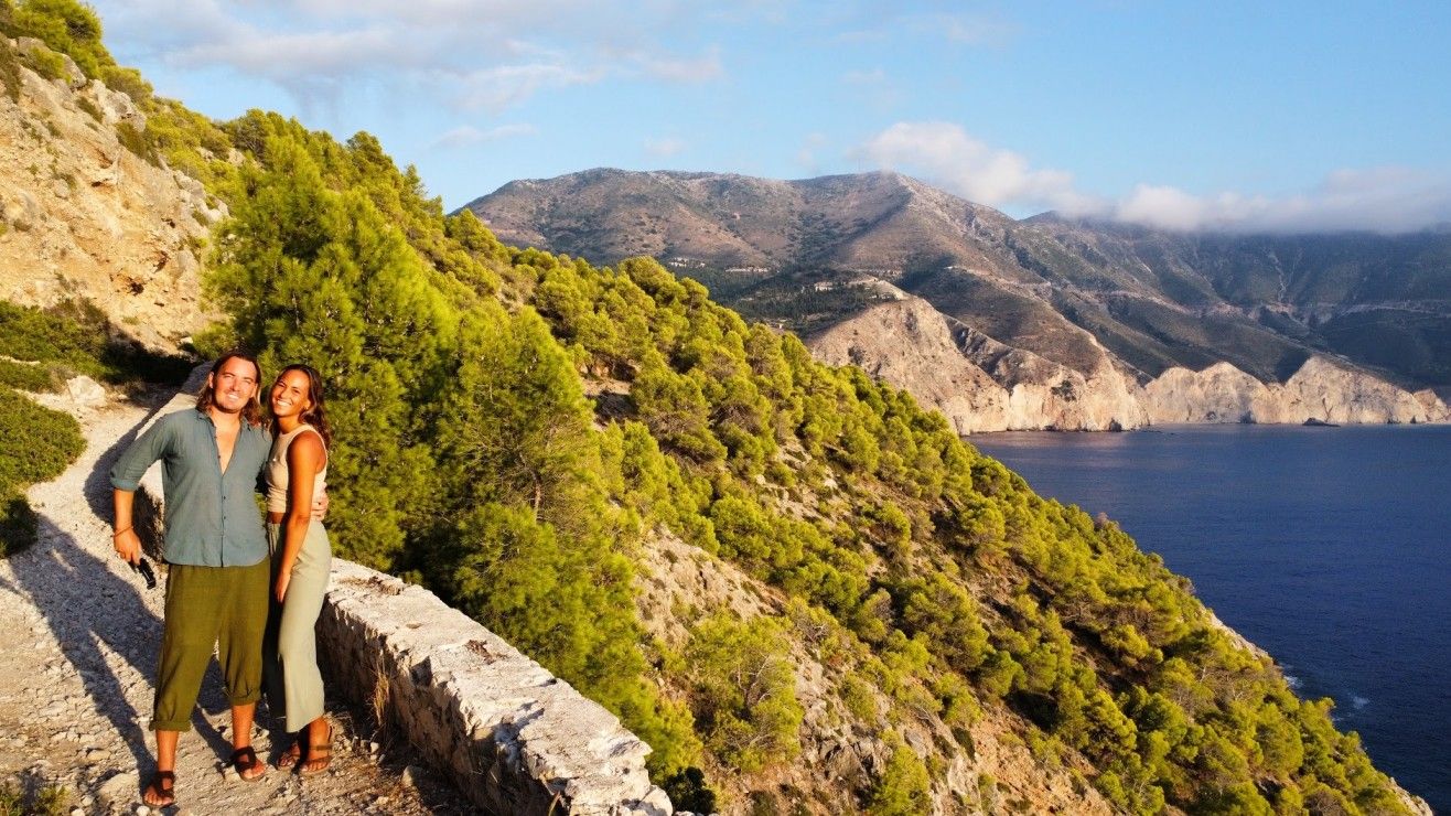 Mountains, blue ocean, Asos, Kefalonia 