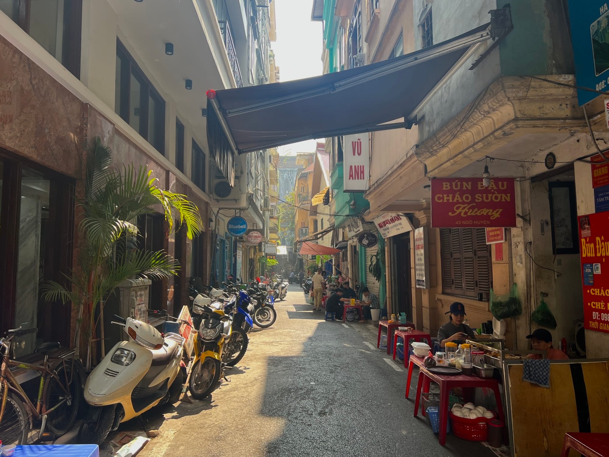 The streets of Hanoi, scooters, foodstalls